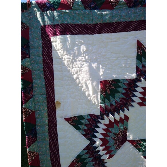 VTG Quilt Hand Stitched Handmade Bedspread 77" X 75" Full Queen - Picture 4 of 10